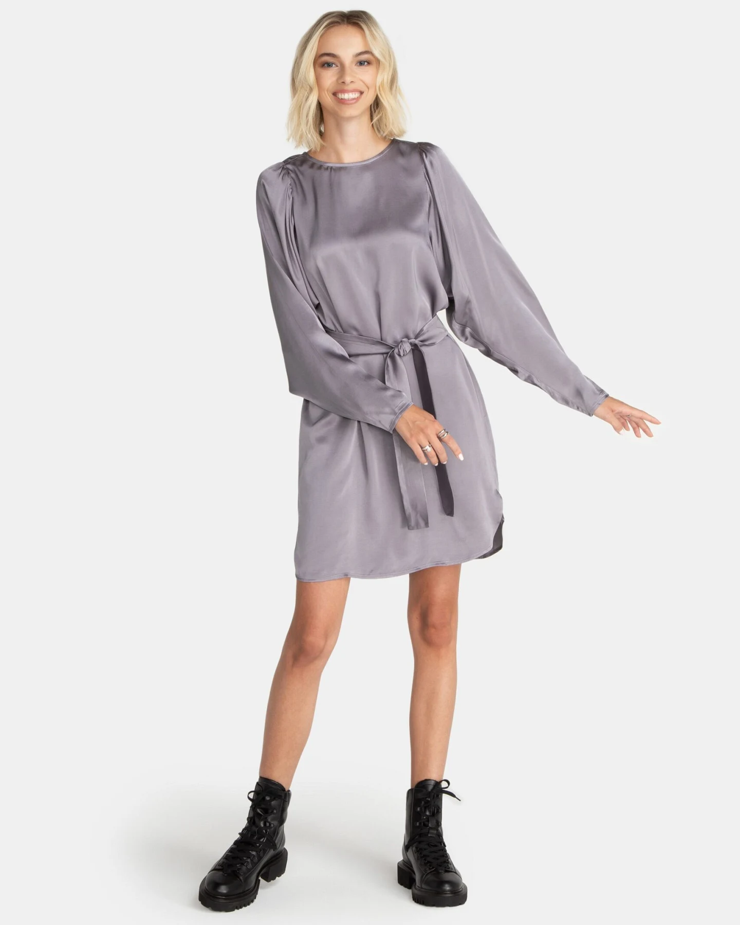 LOVJOI Damen vegan Kleid Melissar Hellviolett – Ansicht 2