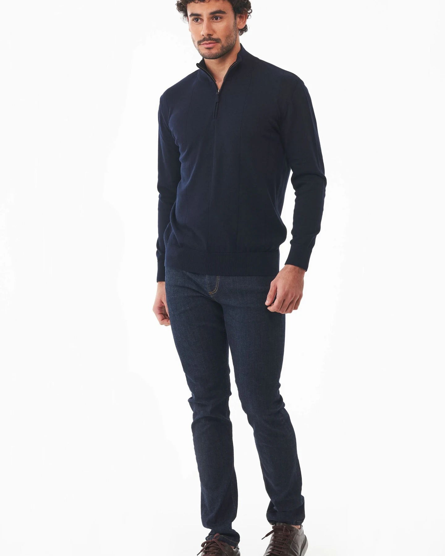 ORGANICATION Herren vegan Pullover Dunkel Marineblau – Ansicht 2