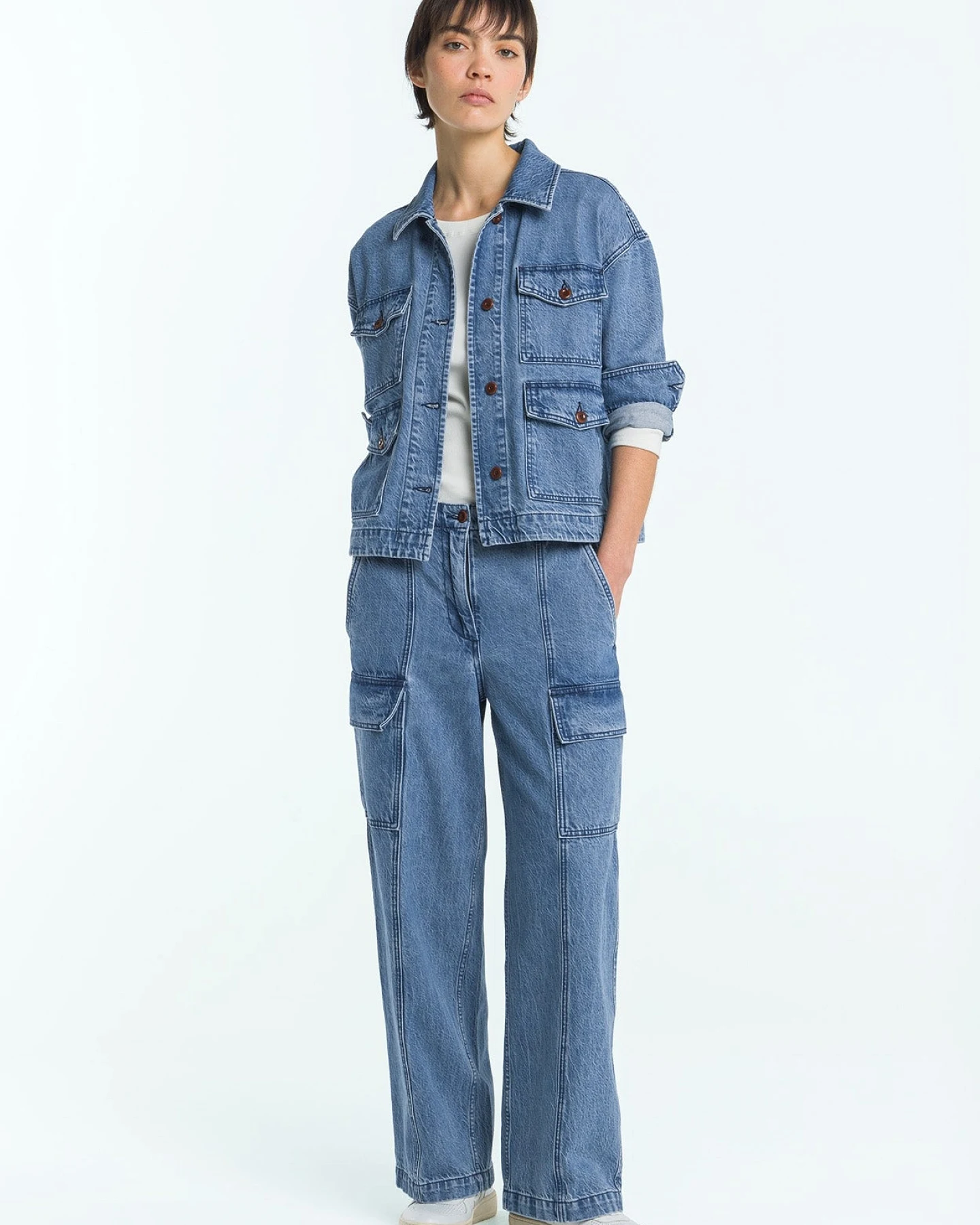 Kings of Indigo Damen vegan Jeans Yata Jim Mid Marmor Blau – Ansicht 2