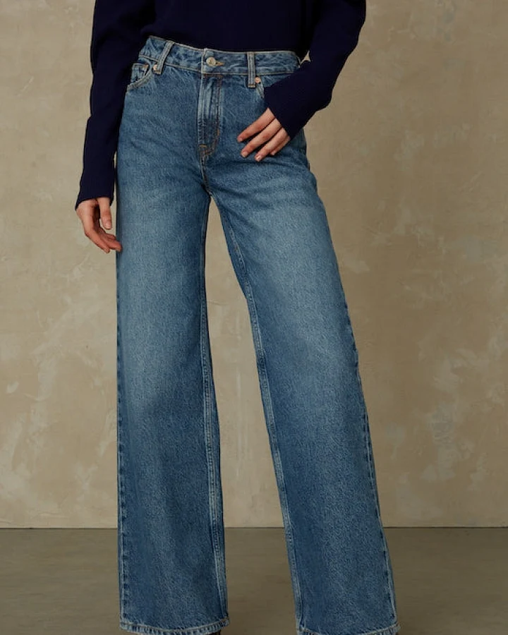 Kings of Indigo Damen vegan Jeans Jane Washed Blau