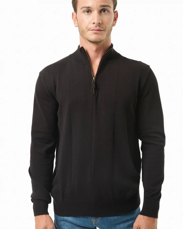 ORGANICATION Herren vegan Troyer Pullover Schwarz