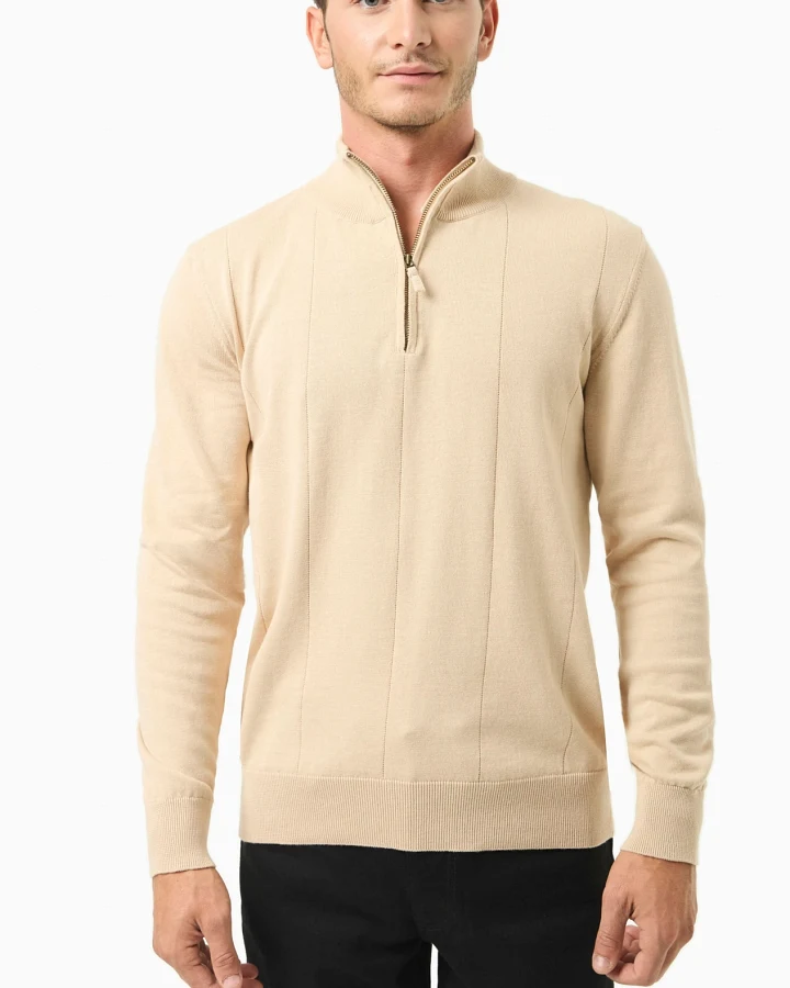 ORGANICATION Herren vegan Troyer Pullover Beige