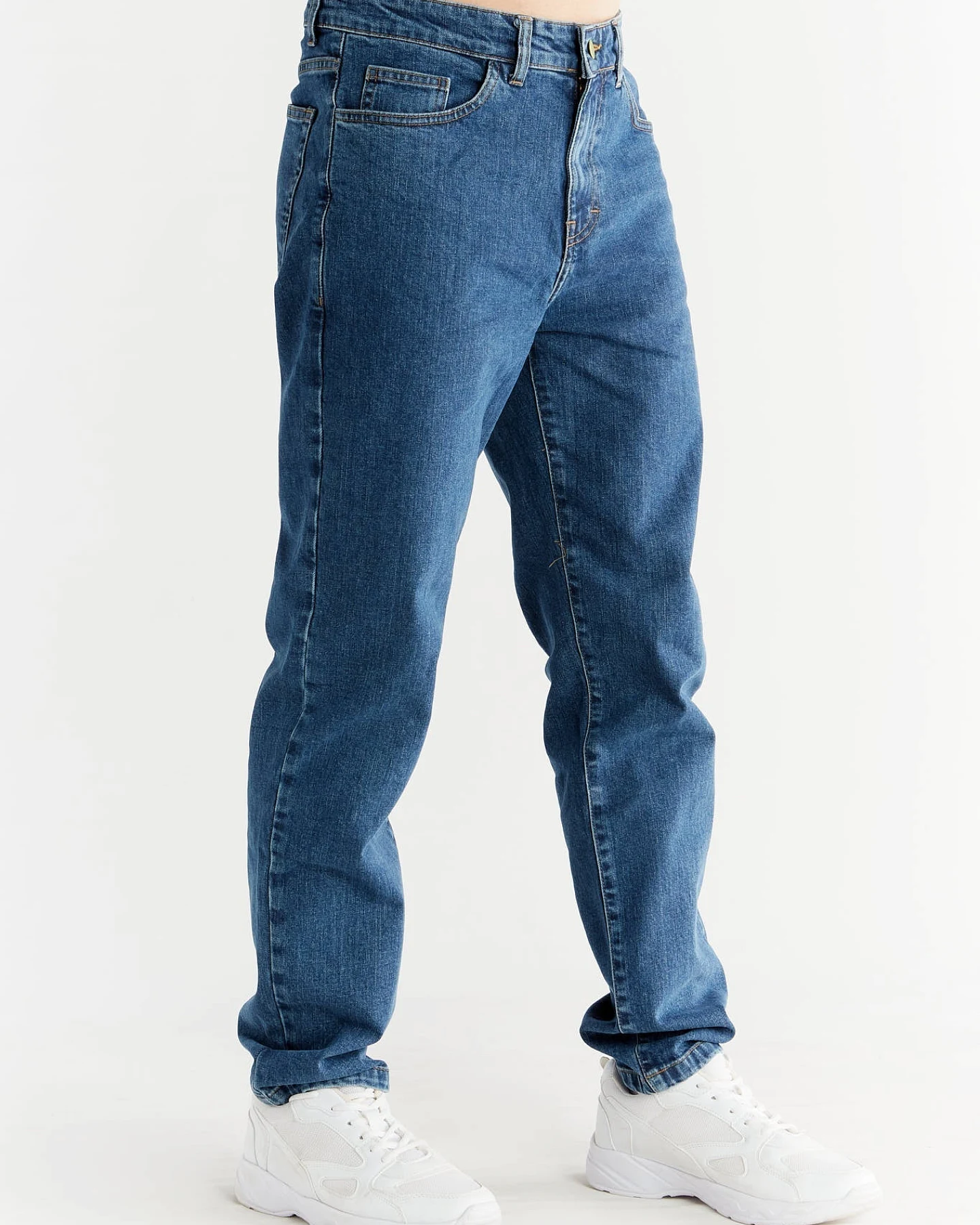 Evermind Herren vegan Jeans Straight Fit Lapis Blue – Ansicht 2