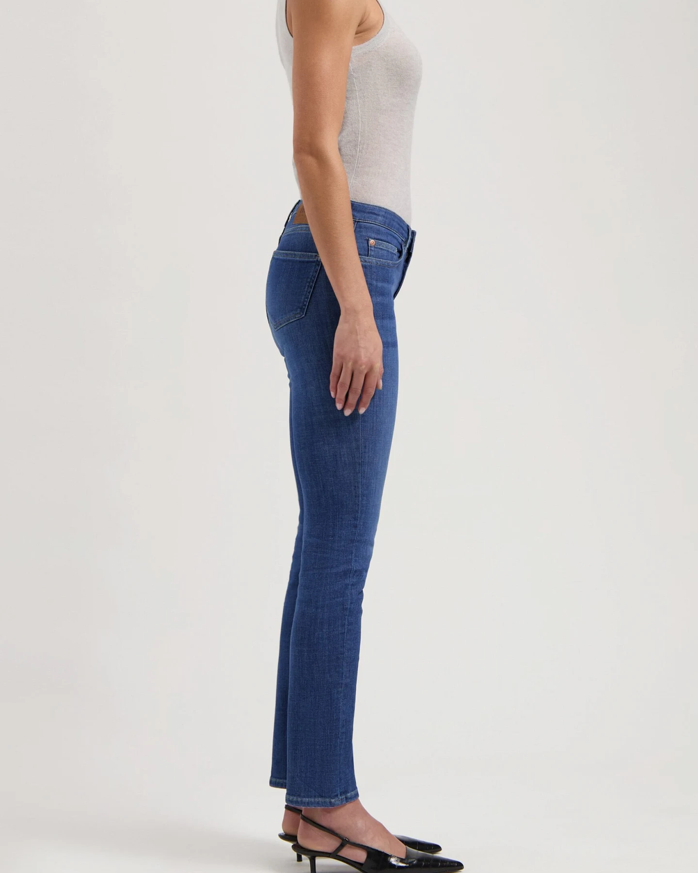 MUD Jeans Damen vegan Jeans Low Slim Faye Stone Indigo – Ansicht 2