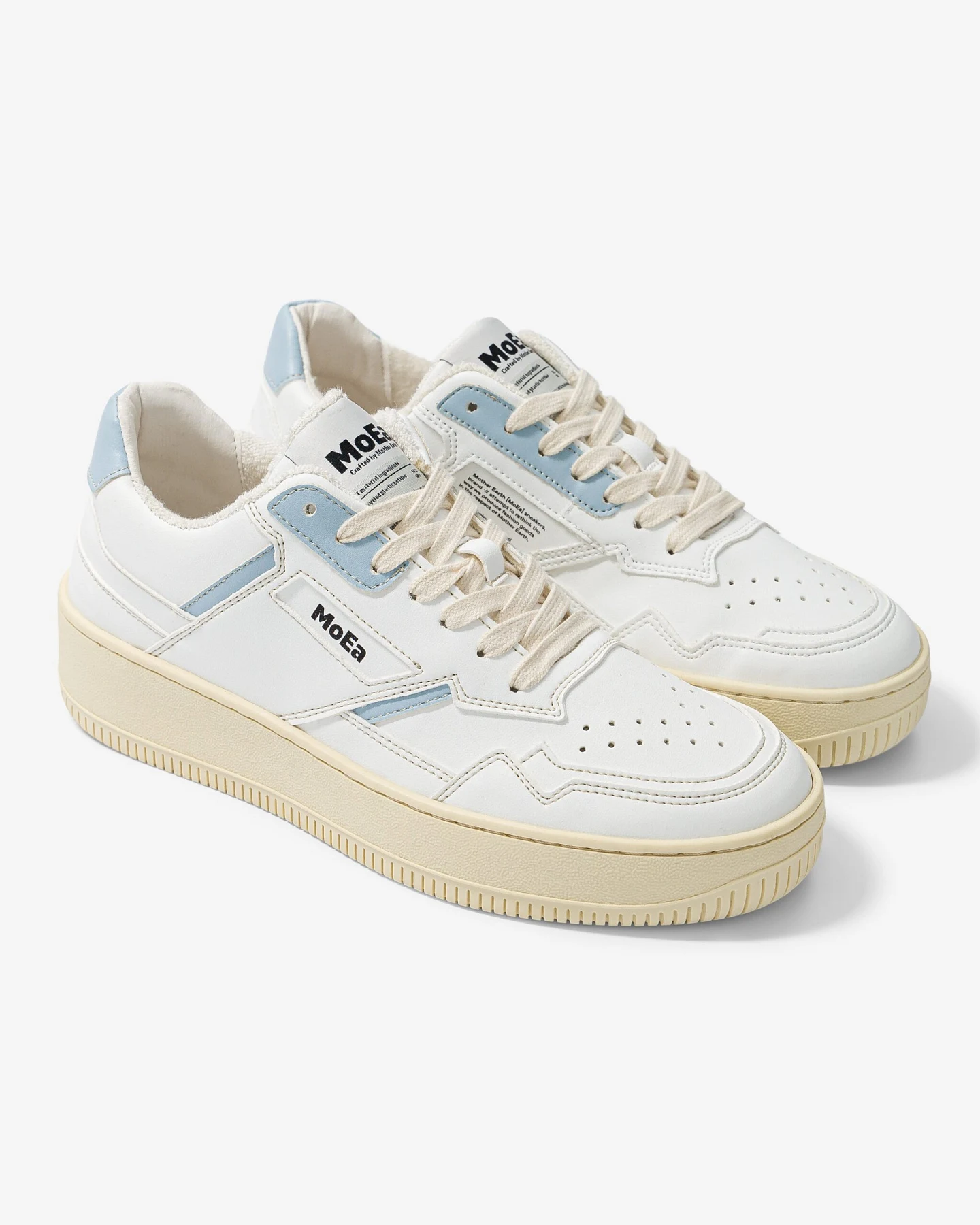MoEa Herren vegan Sneaker Gen1 Pet Retro Weiß & Blau – Ansicht 2