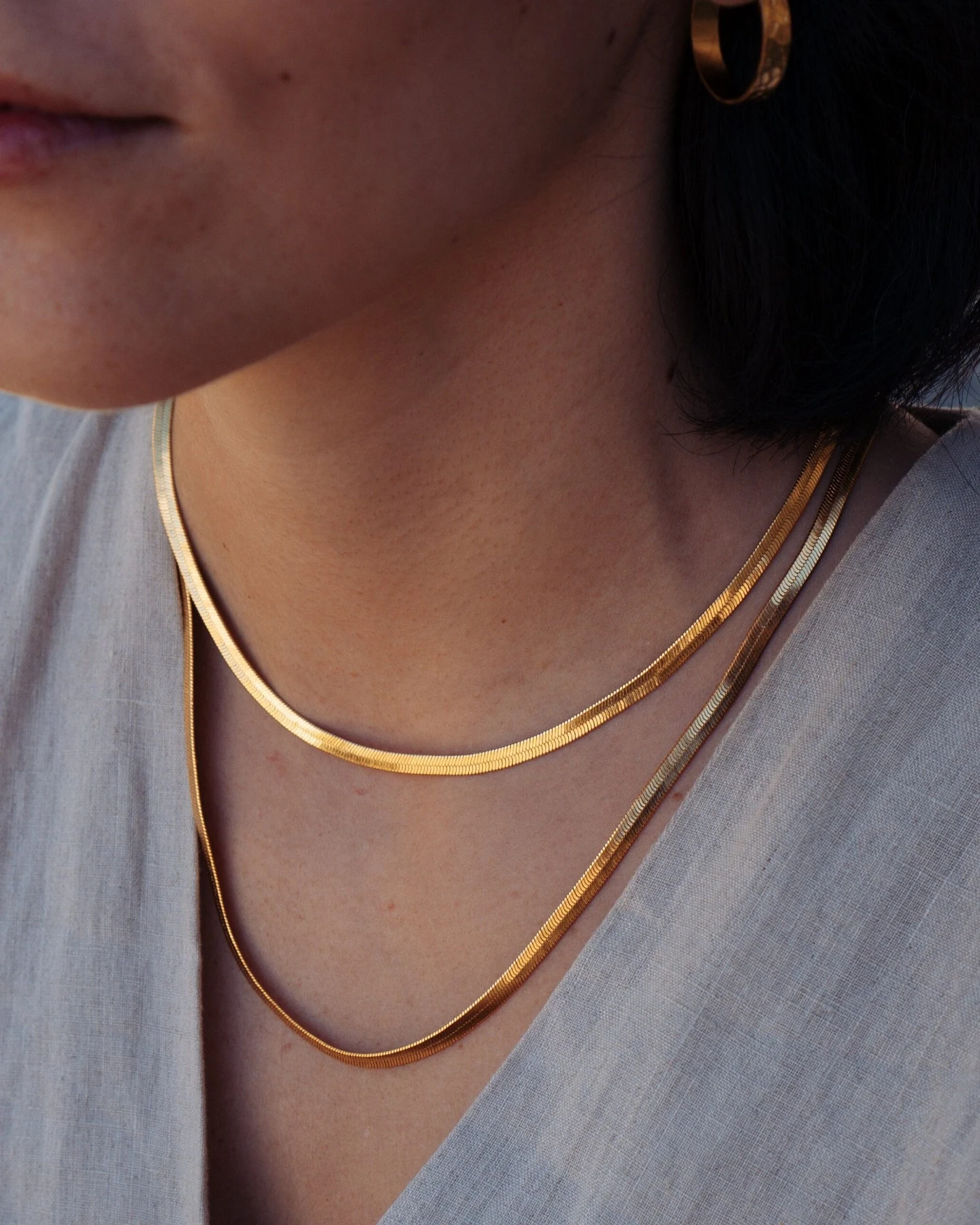 Les Reines Damen vegan Halskette Regal Serpent 24k Vergoldet – Ansicht 2