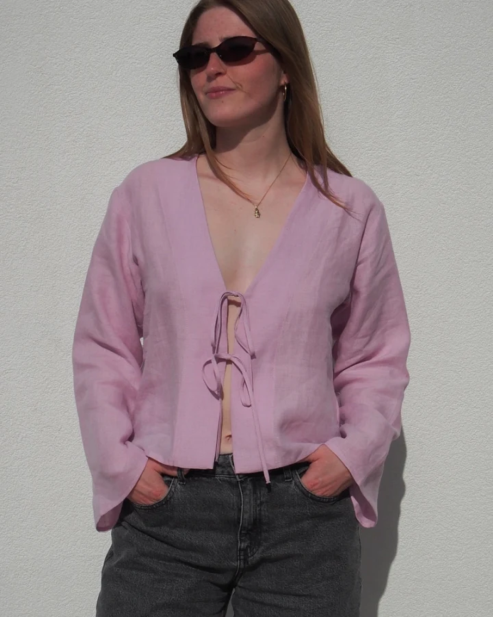 JAN 'N JUNE Damen vegan Bluse Krawatte Skagen Light Orchid