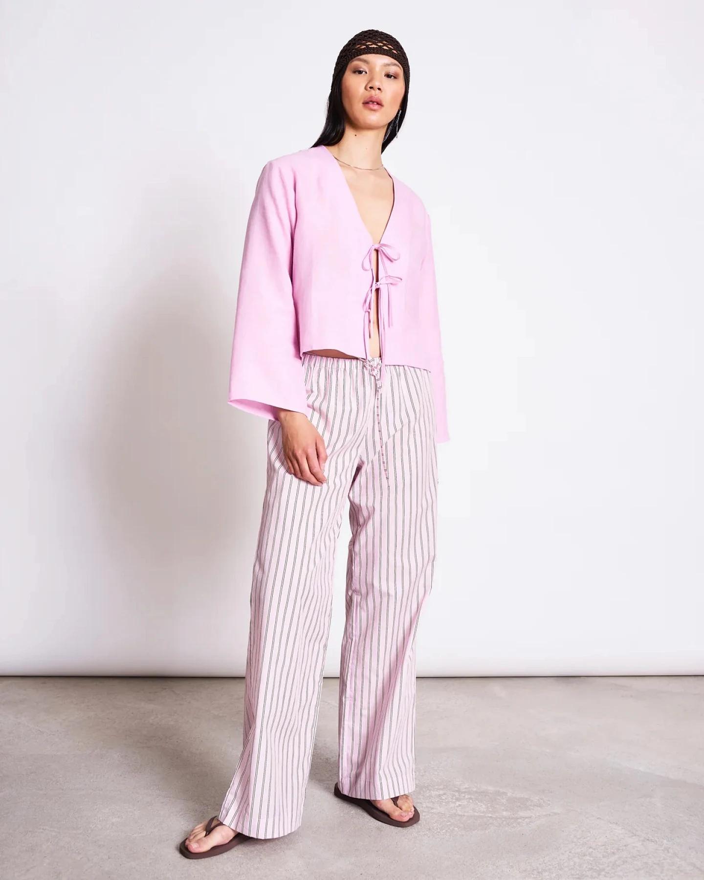JAN 'N JUNE Damen vegan Bluse Krawatte Skagen Light Orchid – Ansicht 2