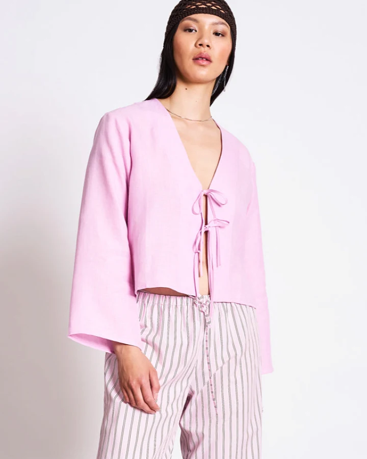 JAN 'N JUNE Damen vegan Bluse Krawatte Skagen Light Orchid