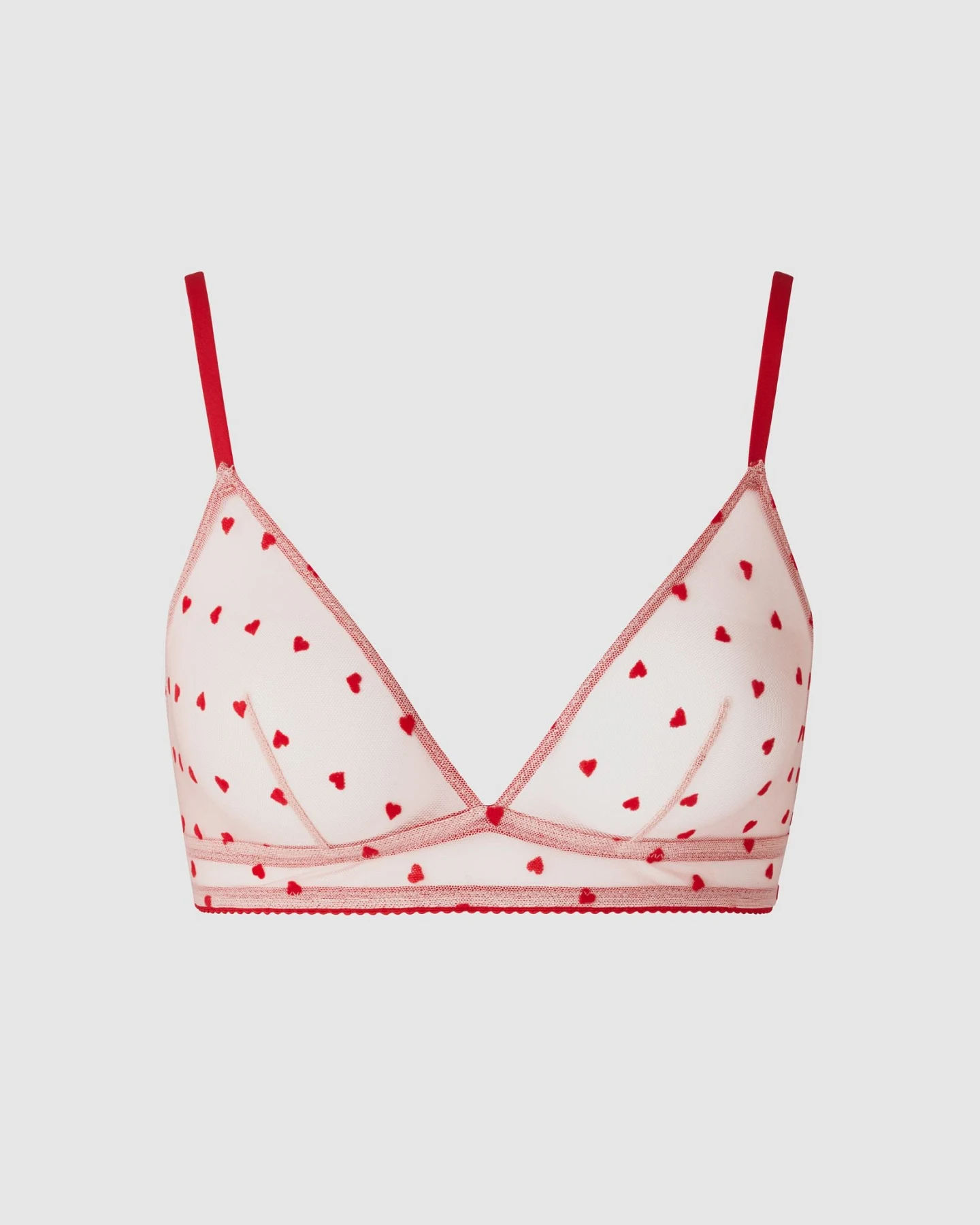 Understatement Damen vegan Bralette Mesh Triangle Blassrosa/Tiefrot – Ansicht 2