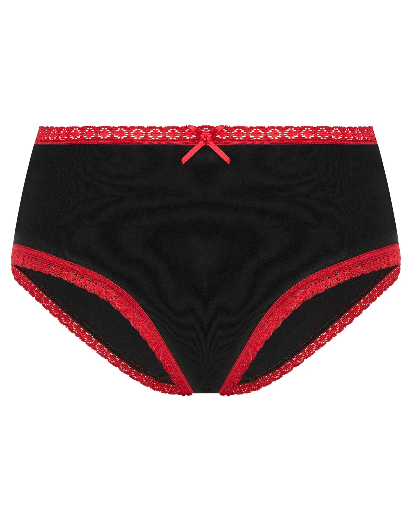 Albero Natur Damen vegan Multipack 4x Slips Hipster Mit Spitze Schwarz/Rot – Ansicht 2