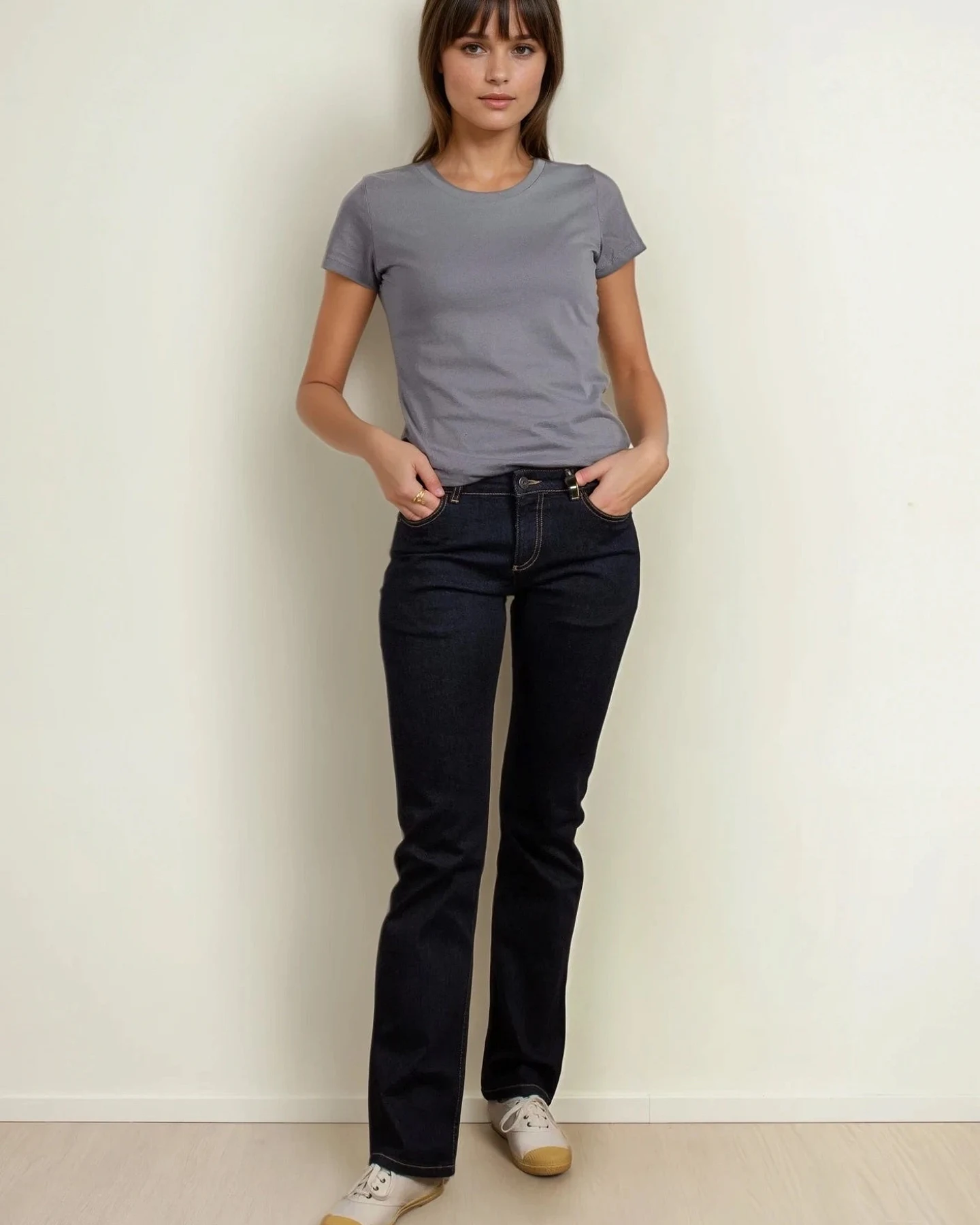 TORLAND Damen vegan Jeans Joan Straight Fit Dark Wash Blau – Ansicht 2