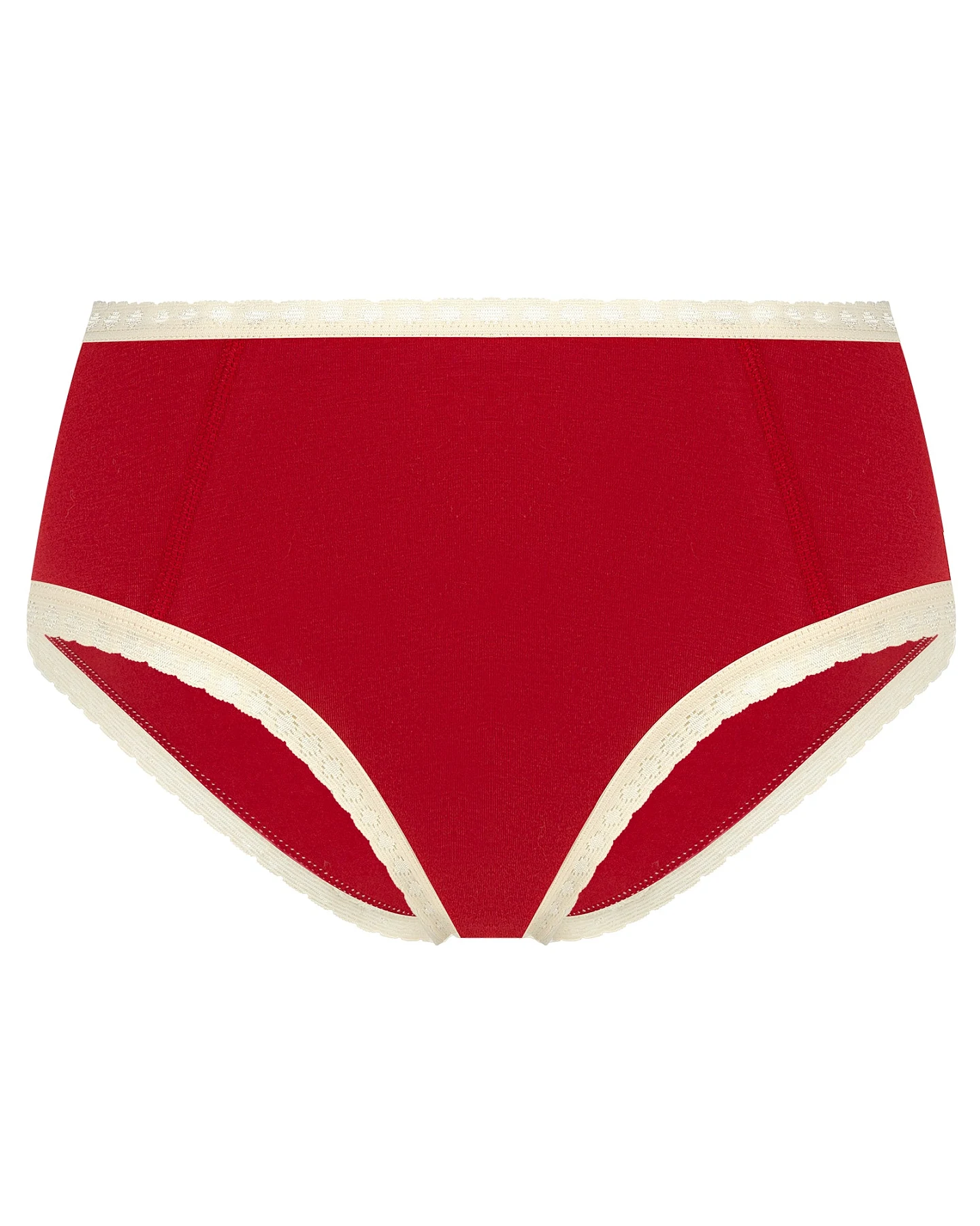 Albero Natur Damen vegan Multipack 6x Hipsters Mit Spitze Rot – Ansicht 2