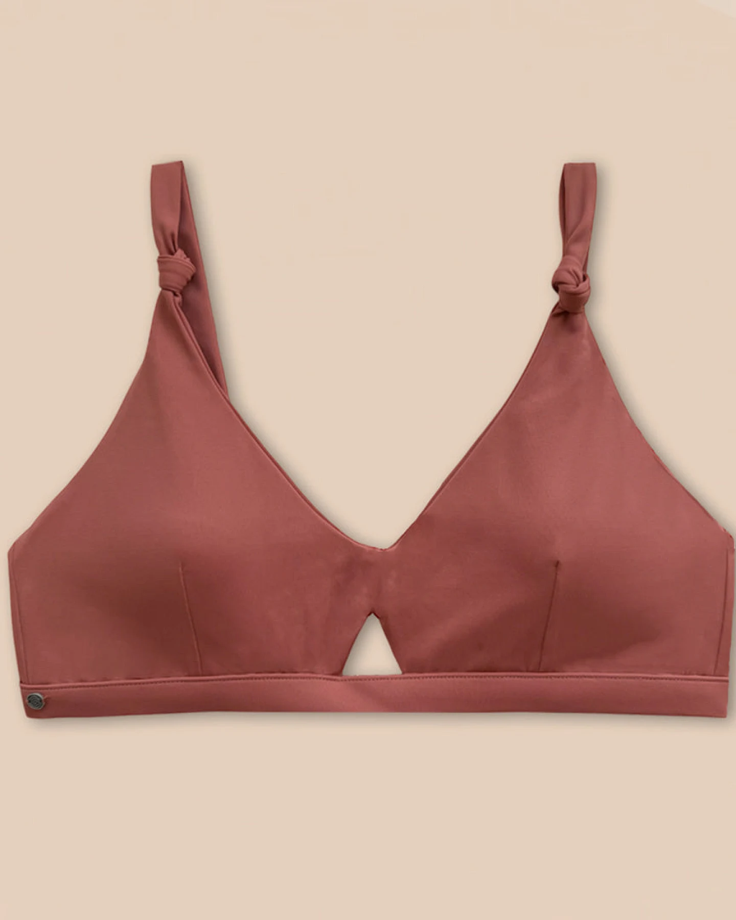 Woodlike Damen vegan Bikinioberteil Coral Rose Brown – Ansicht 2
