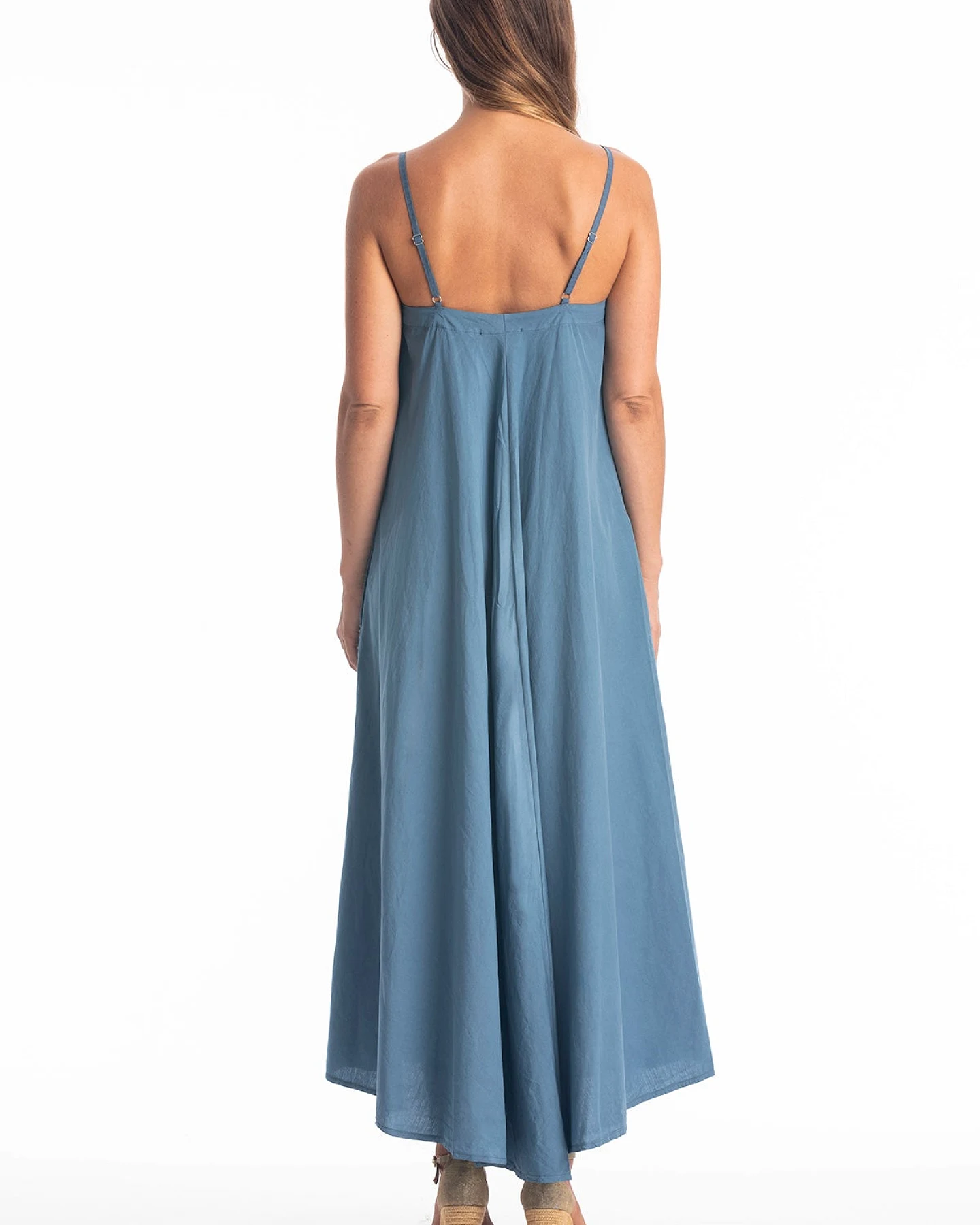 RAVENS VIEW IBIZA Damen vegan Kleid Leia Jeans Blau – Ansicht 2