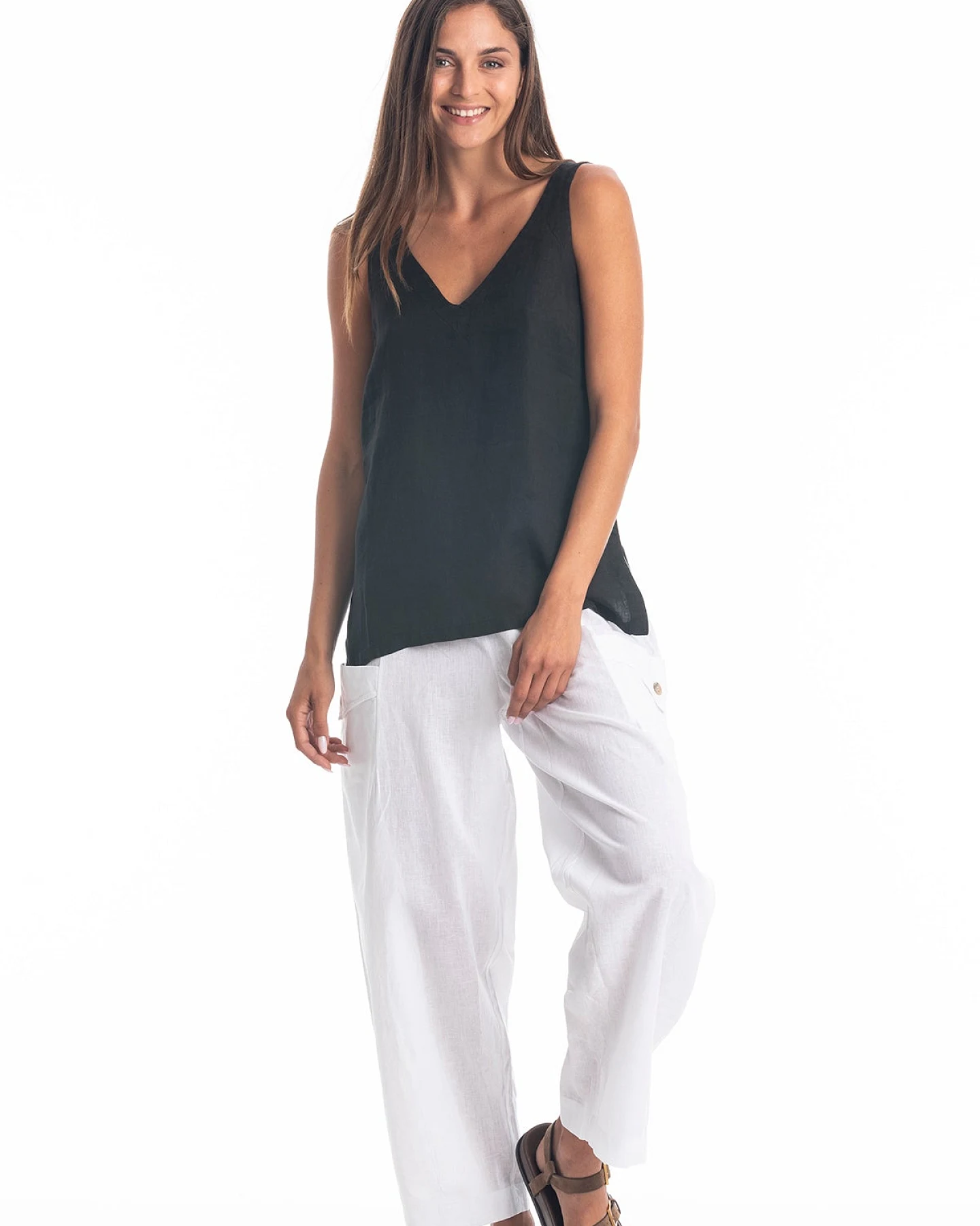 RAVENS VIEW IBIZA Damen vegan Top Vera Schwarz – Ansicht 2