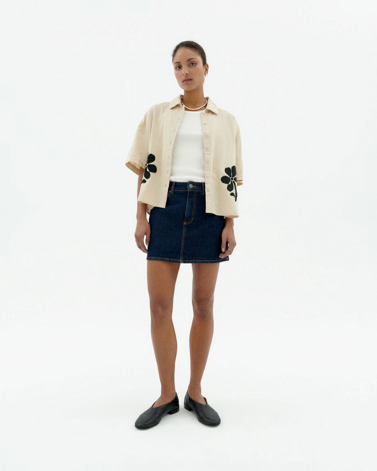 Thinking MU Damen vegan Hemd Patched Anna Ecru – Ansicht 2