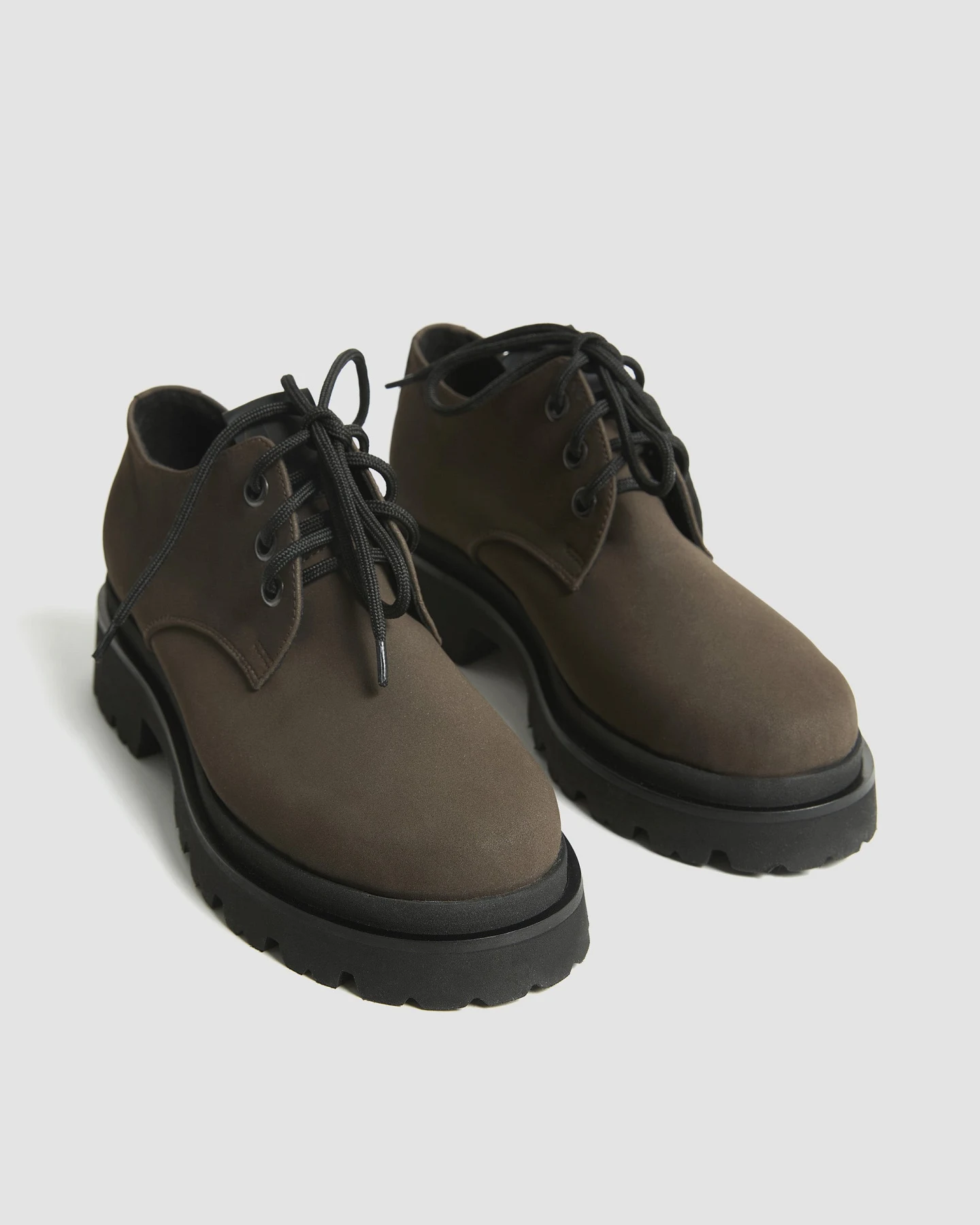 BOHEMA Damen vegan Schuhe Chunky Derby Schokoladenbraun – Ansicht 2