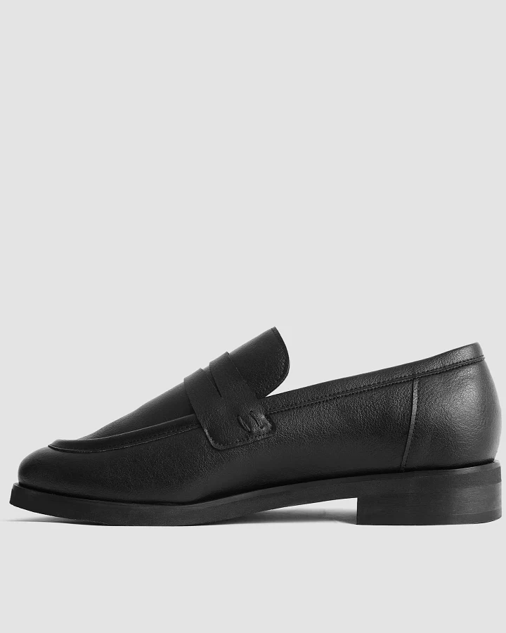 BOHEMA Damen vegan Loafers Dakota Klassisch Schwarz