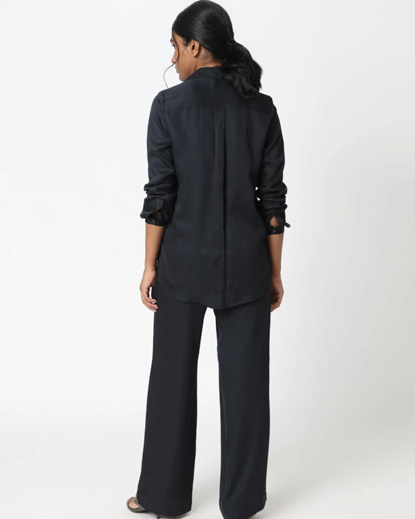Neu Nomads Damen vegan Hose Palazzo Weites Bein Schwarz – Ansicht 2