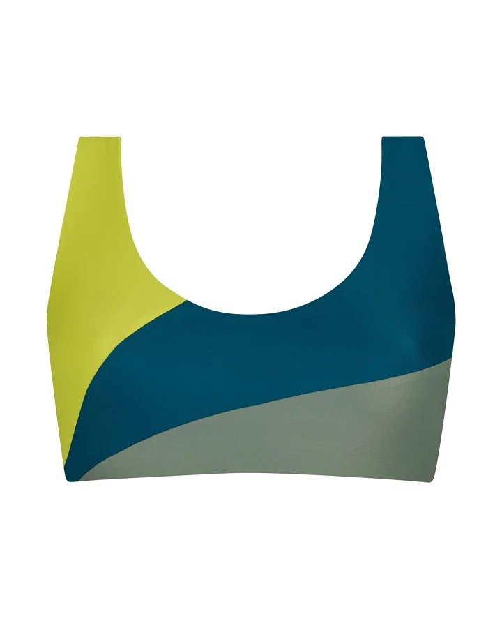 Inaska Damen vegan Bikinioberteil Reversible Pure Fushion Lime/Petrol/Khaki