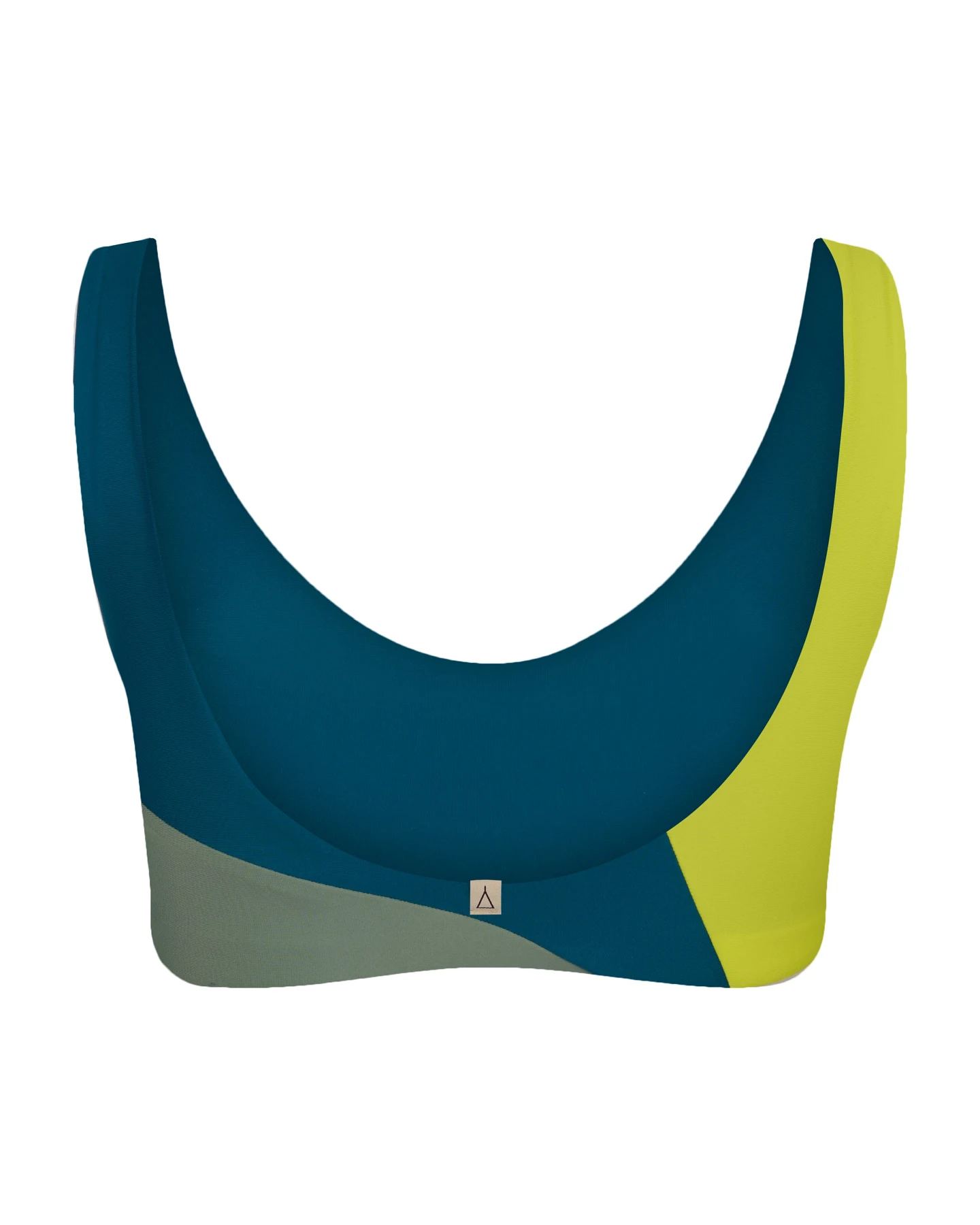 Inaska Damen vegan Bikinioberteil Reversible Pure Fushion Lime/Petrol/Khaki – Ansicht 2