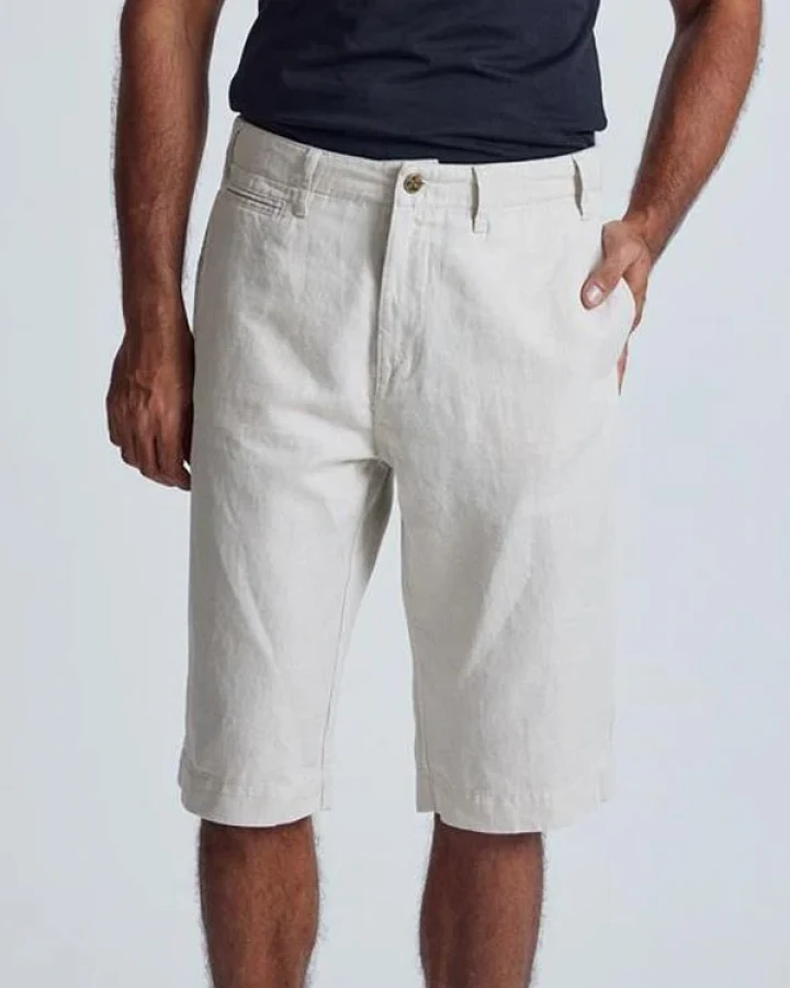 Flax and Loom Herren vegan Shorts Chino Bird Natural Beige