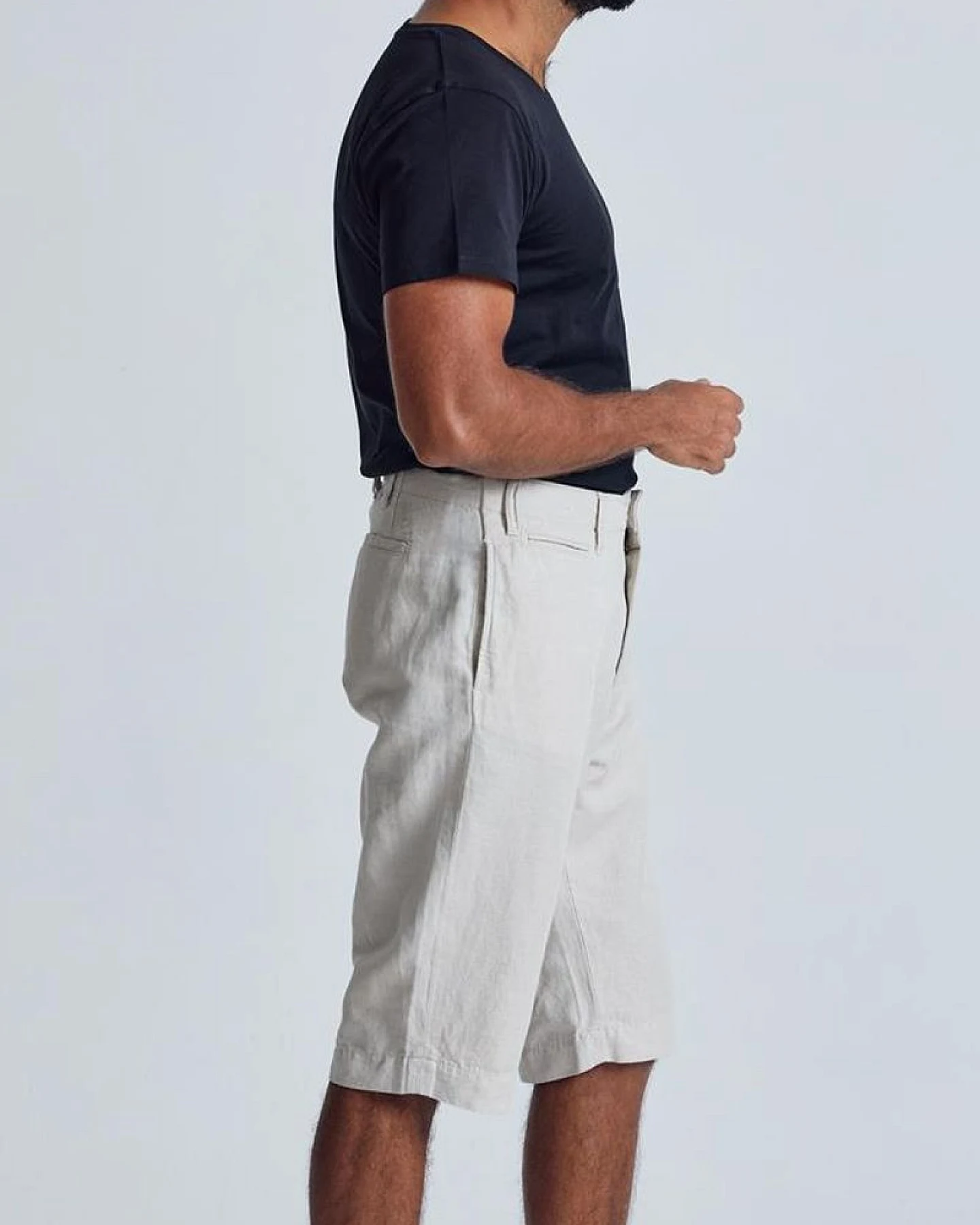 Flax and Loom Herren vegan Shorts Chino Bird Natural Beige – Ansicht 2
