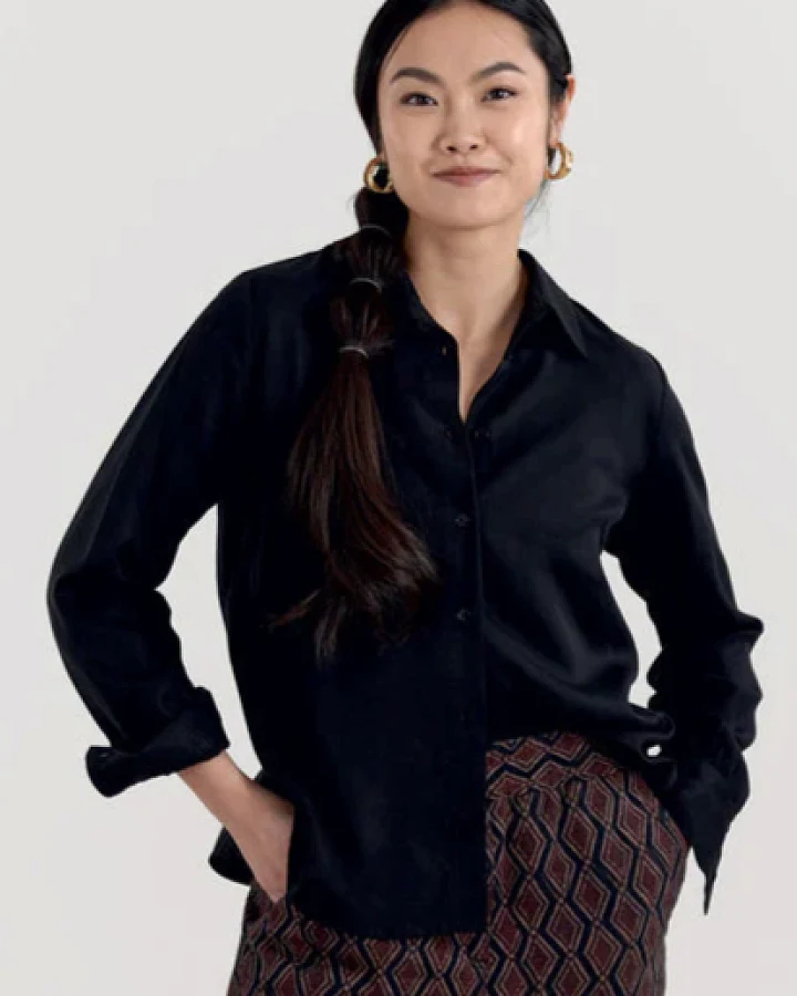 KOMODO Damen vegan Bluse Kenji Schwarz