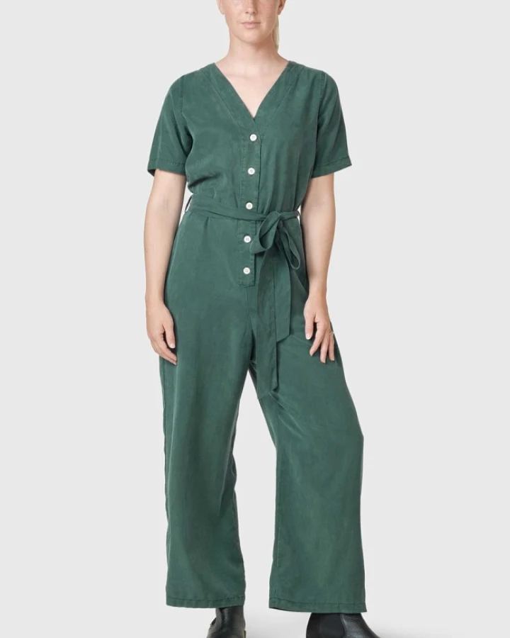 Klitmøller Damen vegan Jumpsuit Marna Moosgrün