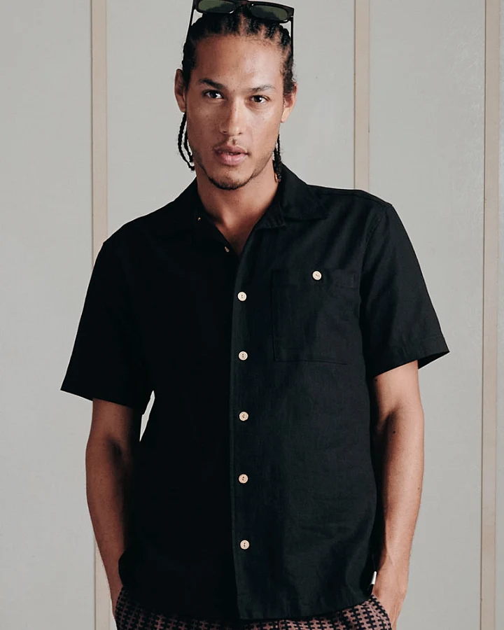 KOMODO Herren vegan Shirt Kurzarm Spindrift Schwarz