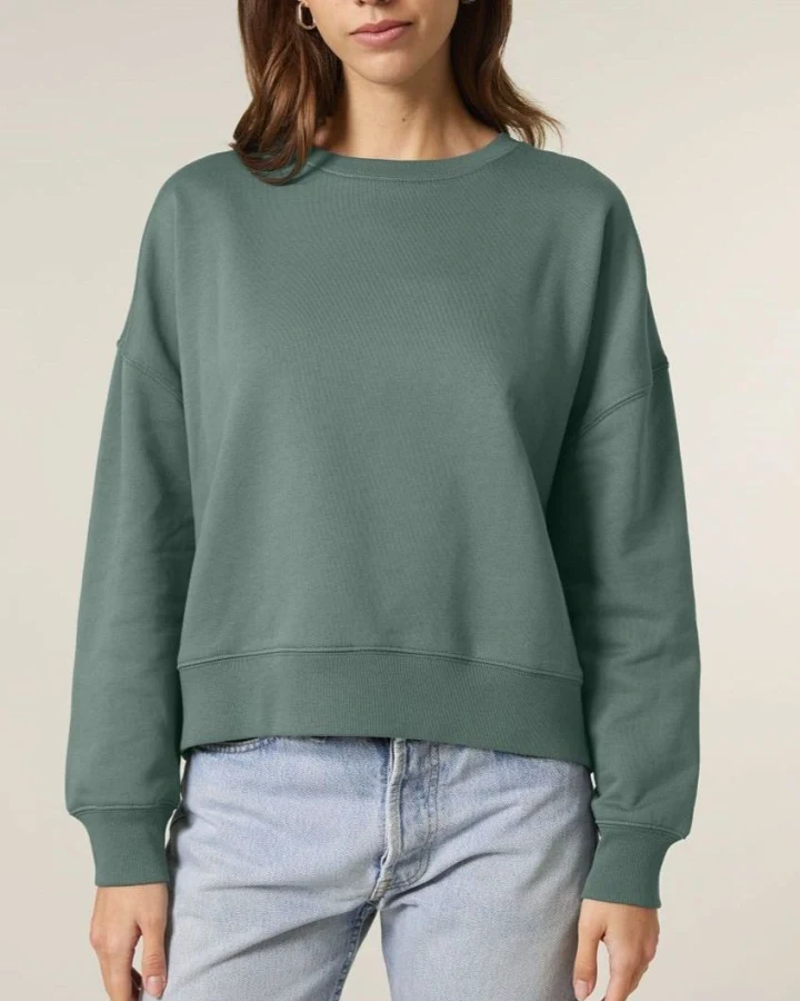 UNIPOLAR Damen vegan Pullover Basic Almai Green Bay