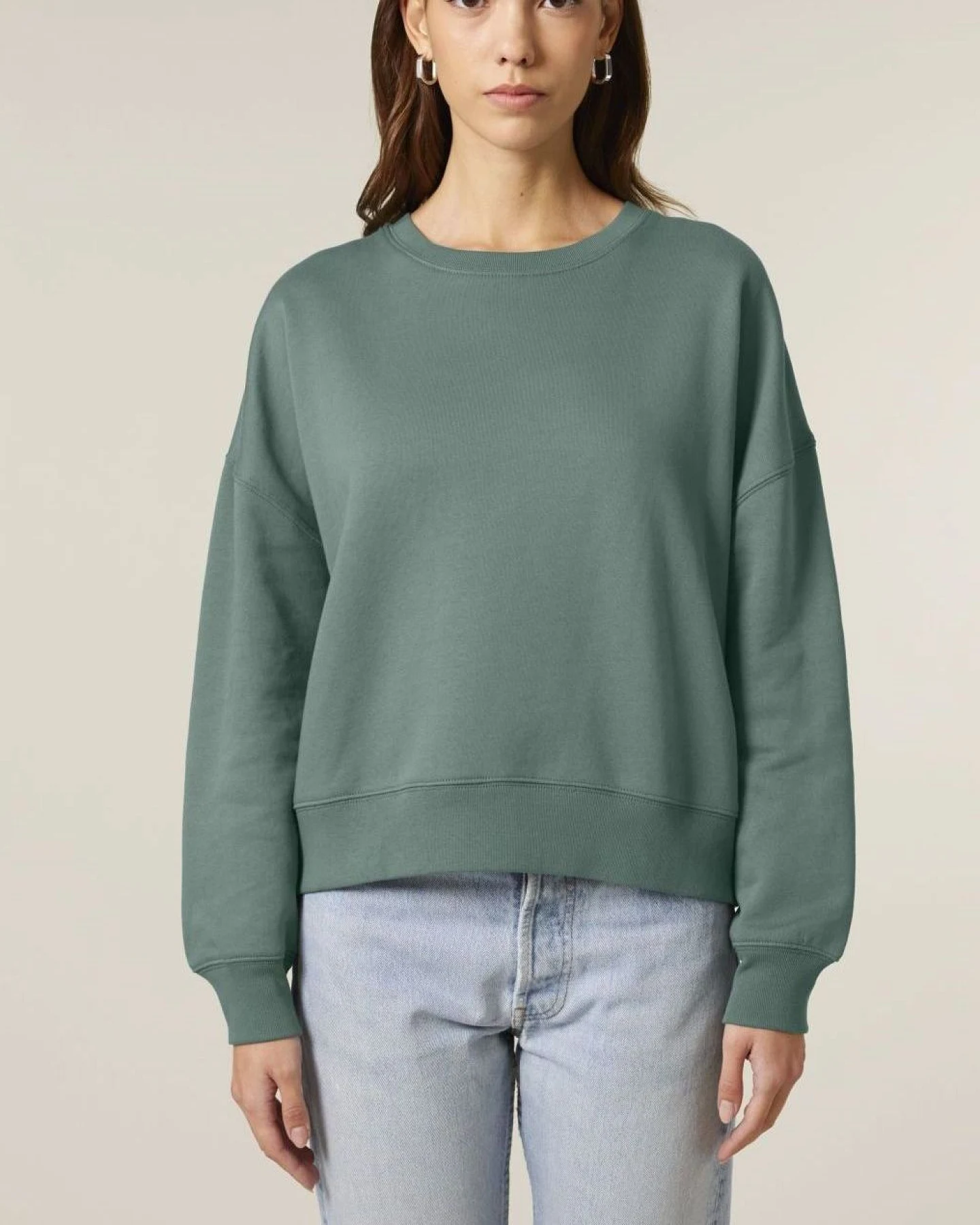 UNIPOLAR Damen vegan Pullover Basic Almai Green Bay – Ansicht 2