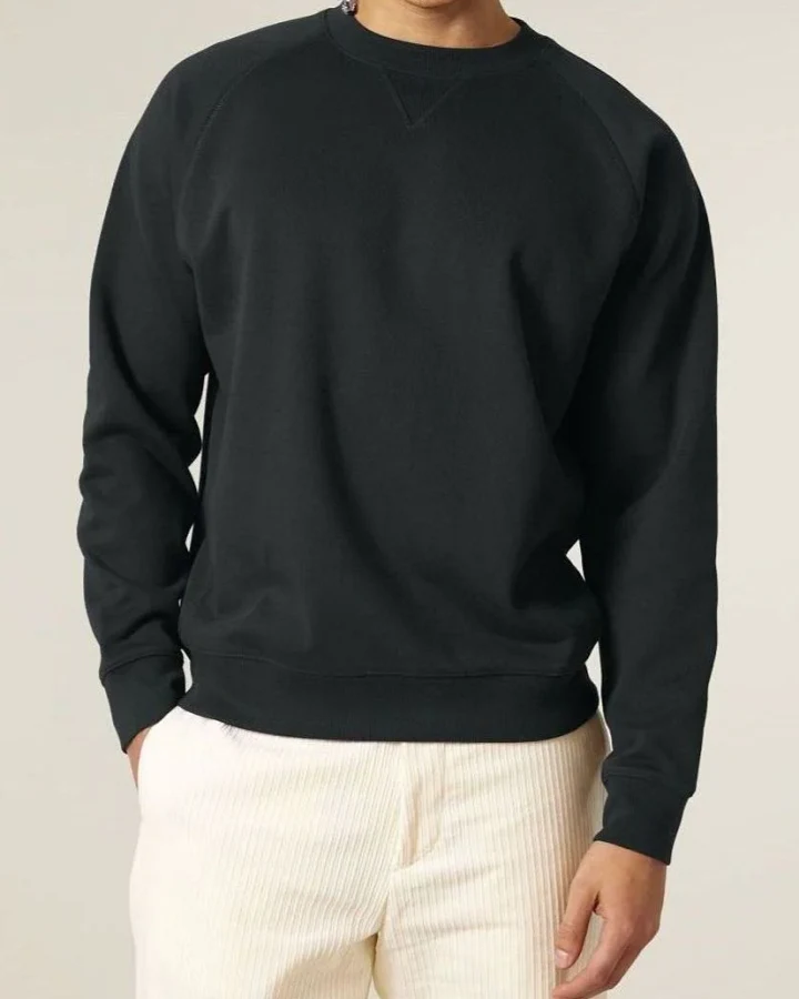 UNIPOLAR Herren vegan Pullover Raglan Knowles Schwarz