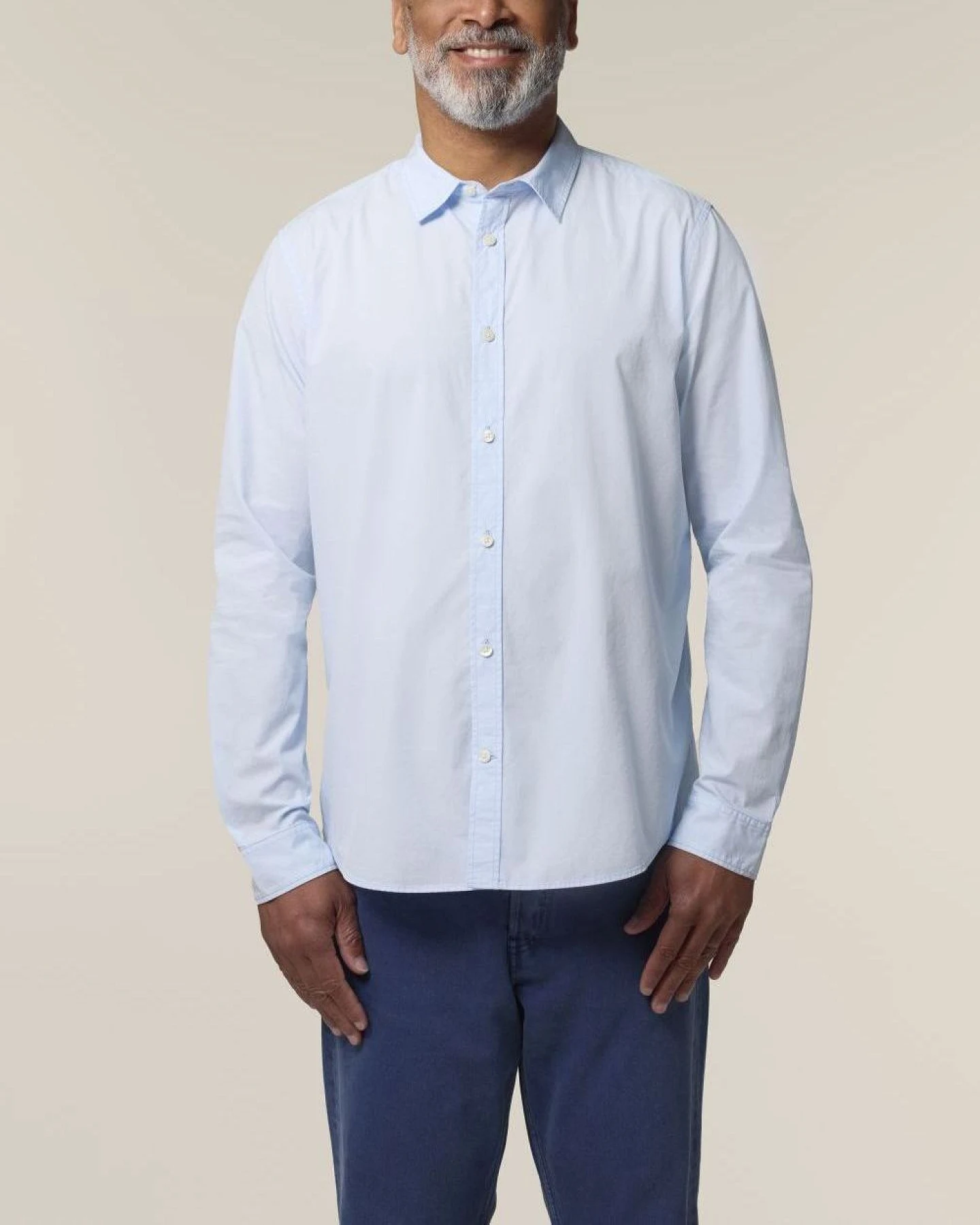 UNIPOLAR Herren vegan Shirt Basic Styling Sommer Blau – Ansicht 2