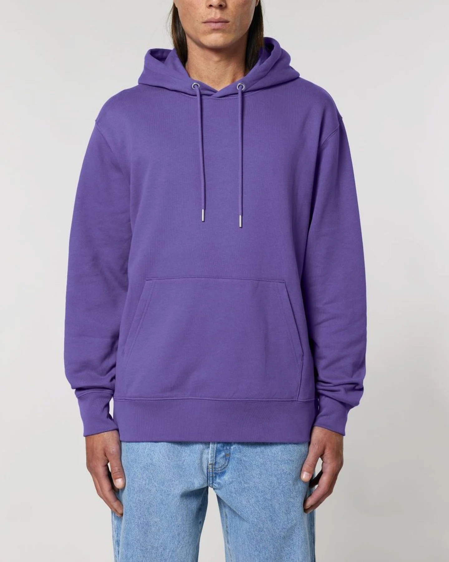 UNIPOLAR Herren vegan Hoodie Basic Crossing Lila Liebe – Ansicht 2