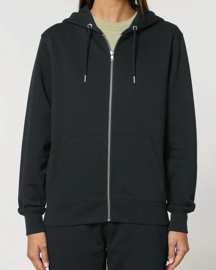 UNIPOLAR Herren vegan Zip Hoodie Basic Culving Schwarz