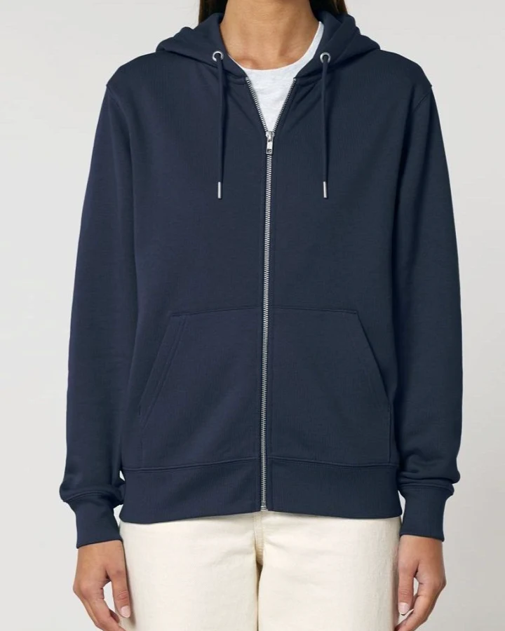 UNIPOLAR Herren vegan Zip Hoodie Basic Culving Navy
