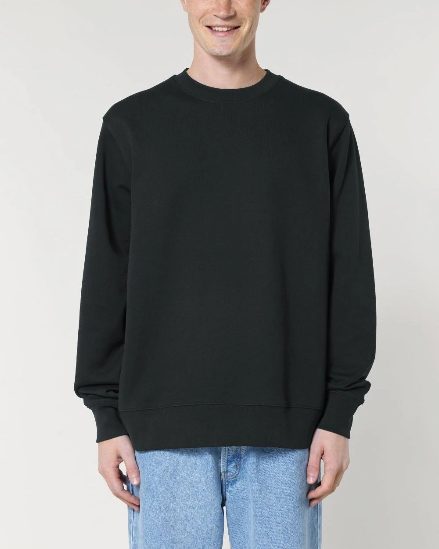 UNIPOLAR Herren vegan Pullover Basic Chess Schwarz – Ansicht 2