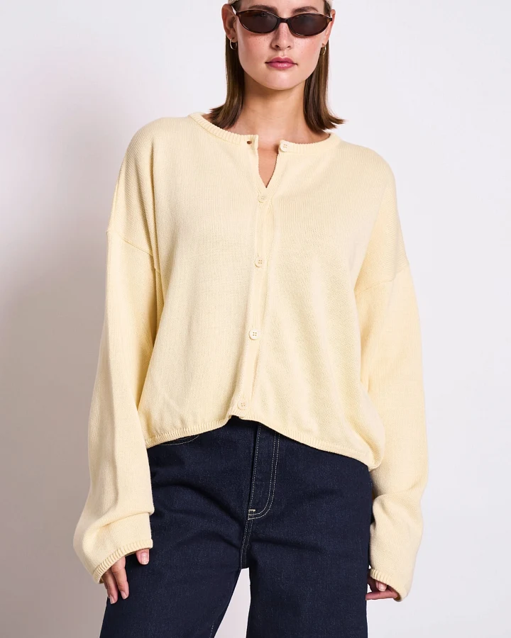 JAN 'N JUNE Damen vegan Strickjacke Light Asas Light Yellow