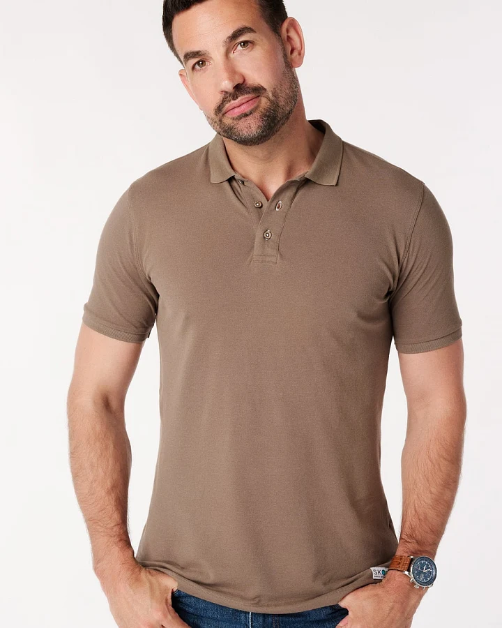 SKOT Herren vegan Polohemd Walnussbraun