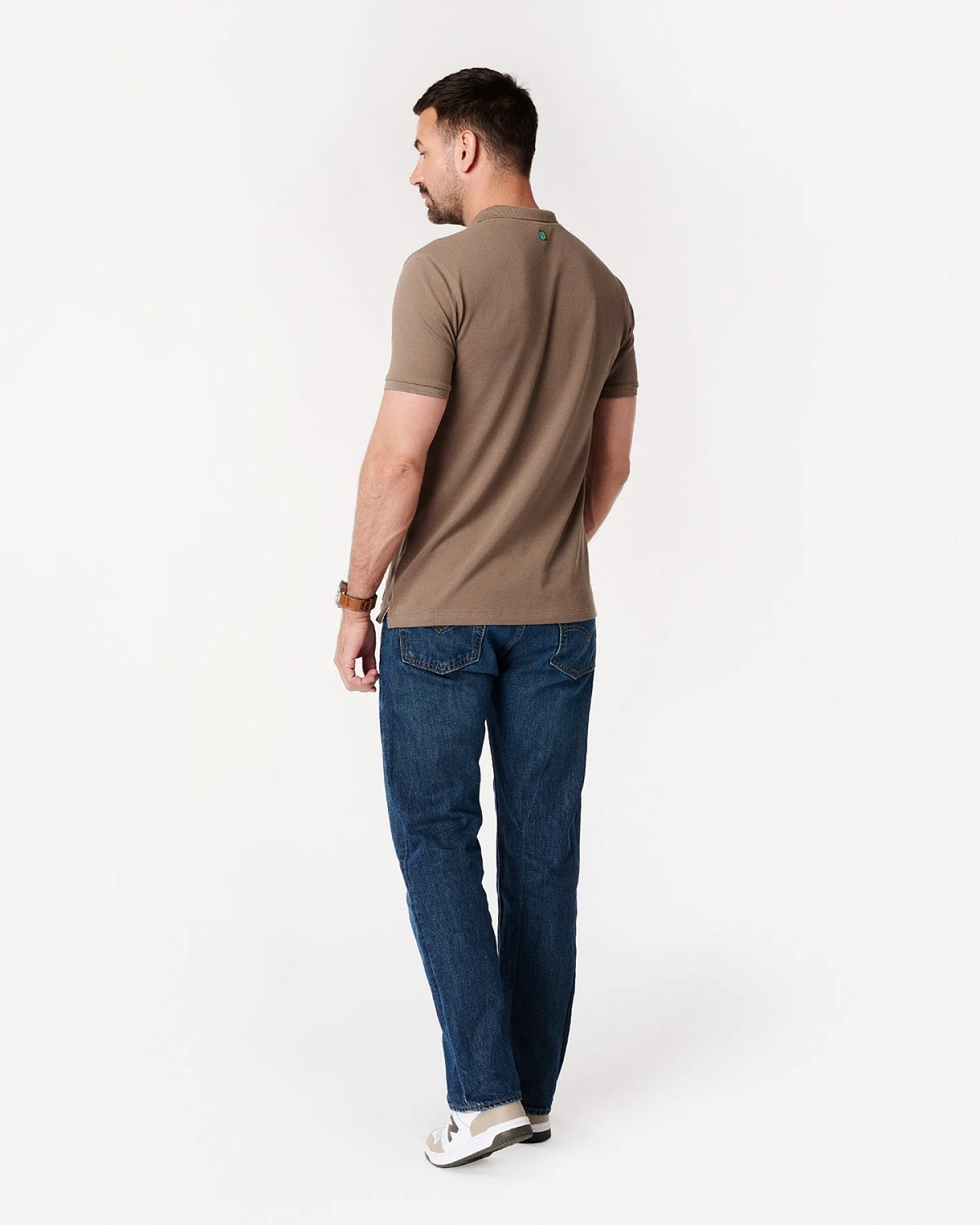 SKOT Herren vegan Polohemd Walnussbraun – Ansicht 2