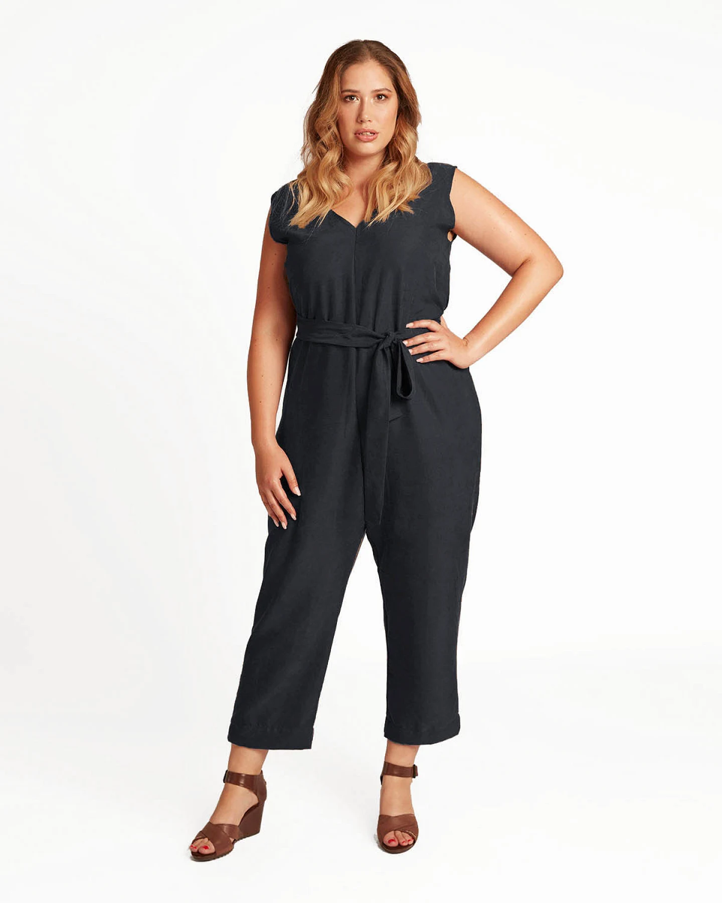 Widda Damen vegan Jumpsuit Enibas Dunkelblau – Ansicht 2