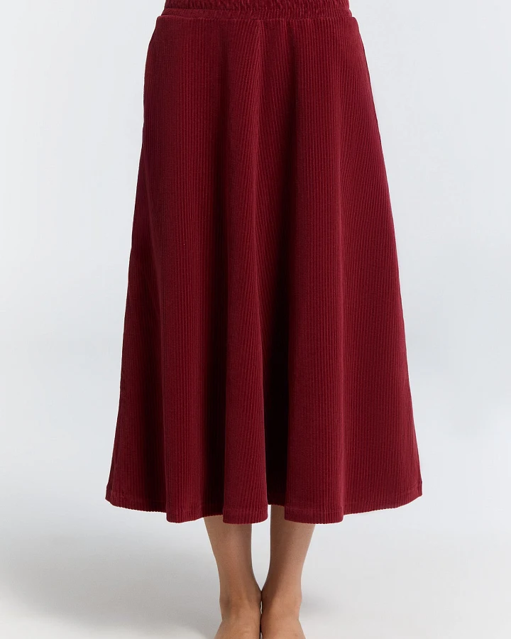 Leela Cotton Damen vegan Rock Corduroy Bordeaux