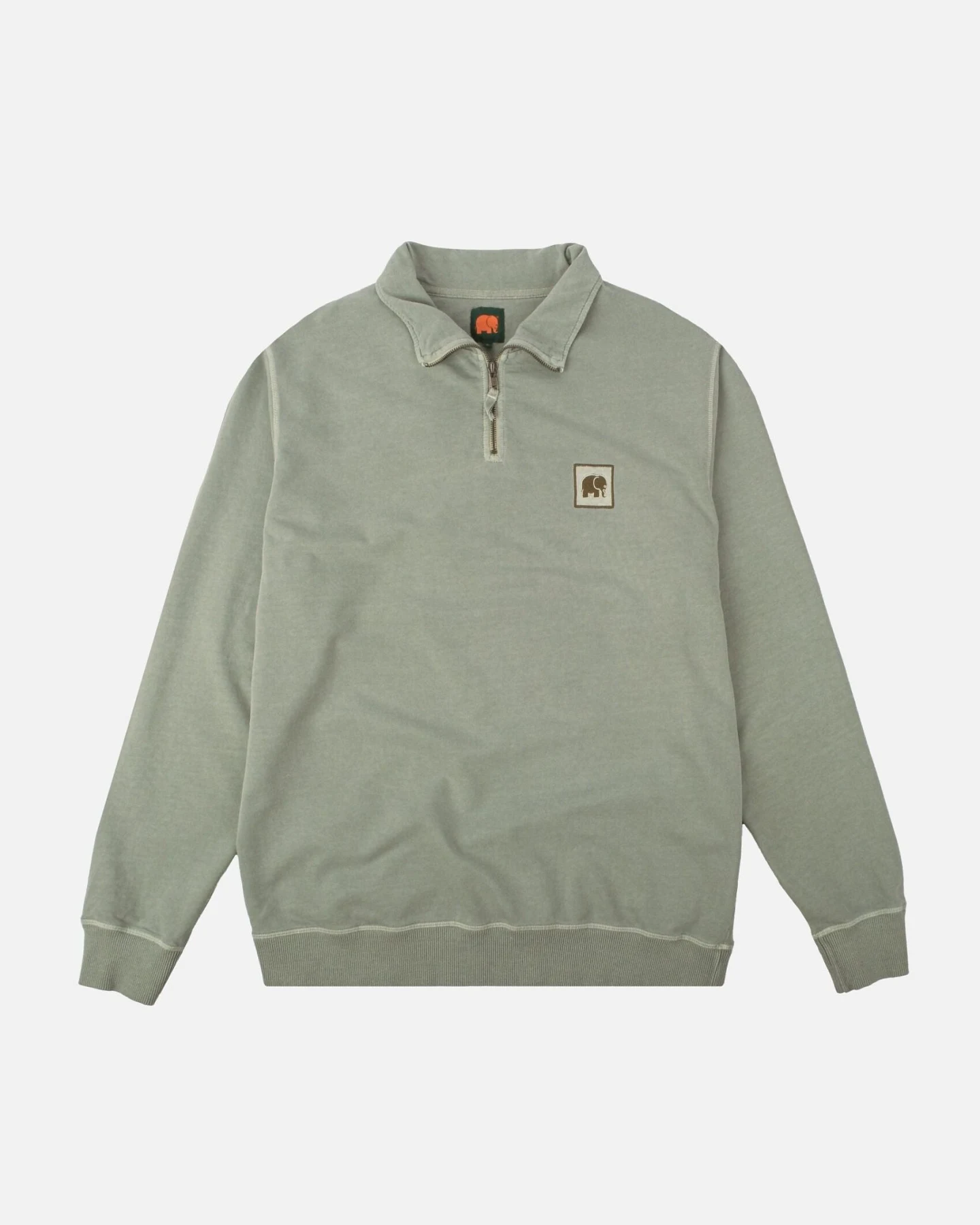 Trendsplant Herren vegan Pullover Quarter Zip Sauce Pigment Silber Grün – Ansicht 2