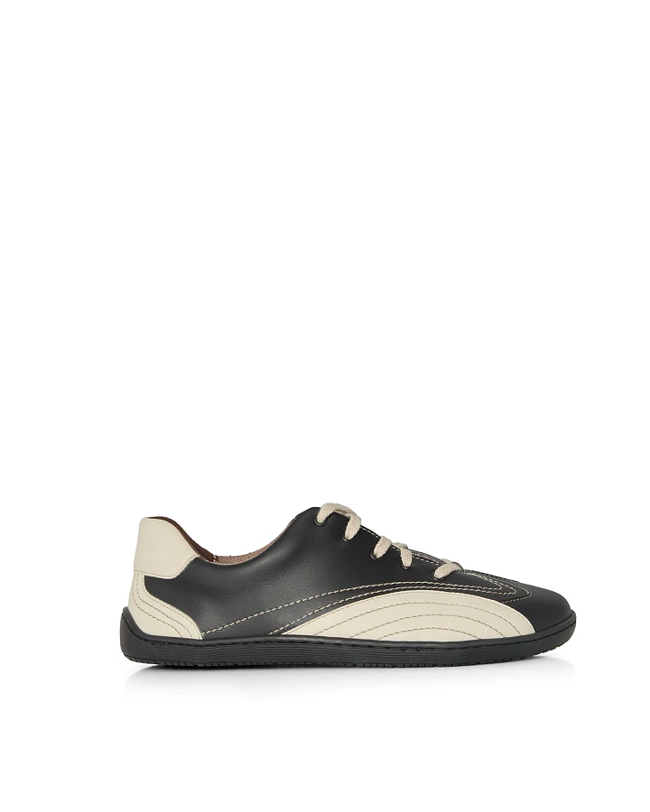 AGAZI Damen vegan Schuhe Barefoot Bare 1 Penguin Schwarz & Weiß