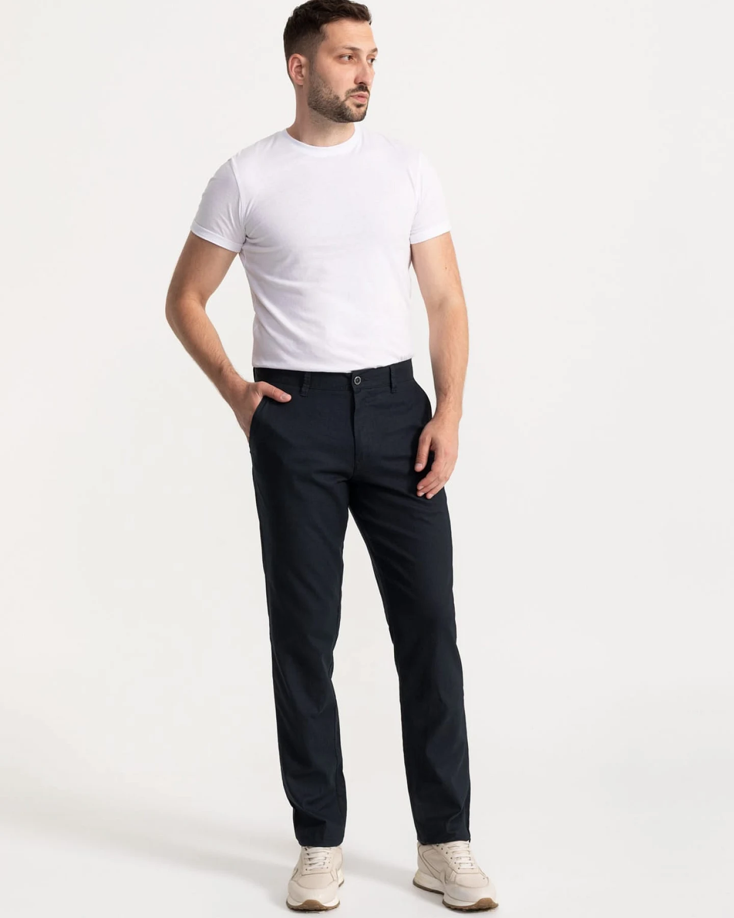De IONESCU Herren vegan Hose Carpatica Marineblau – Ansicht 2
