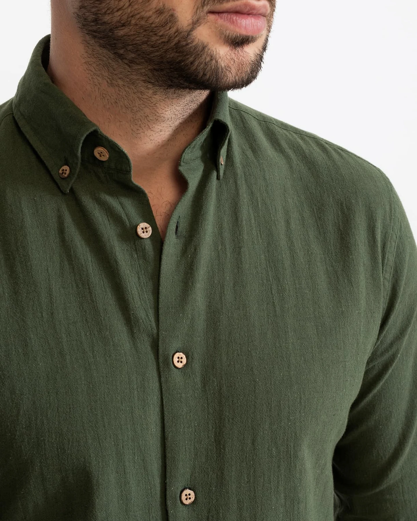 De IONESCU Herren vegan Shirt Godeanu Waldgrün – Ansicht 2
