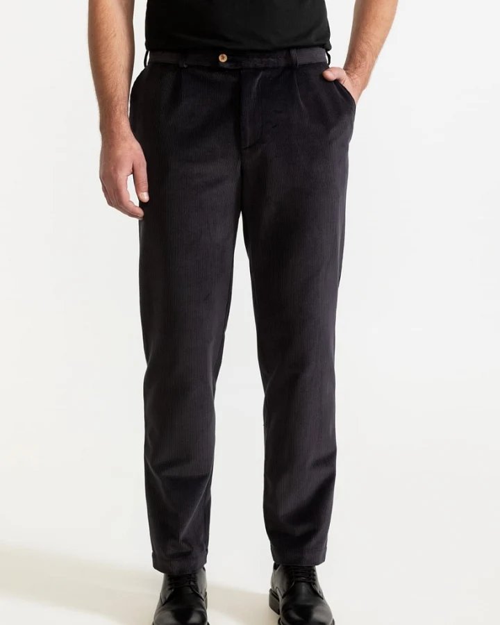 De IONESCU Herren vegan Hose Dacian Corduroy Grau