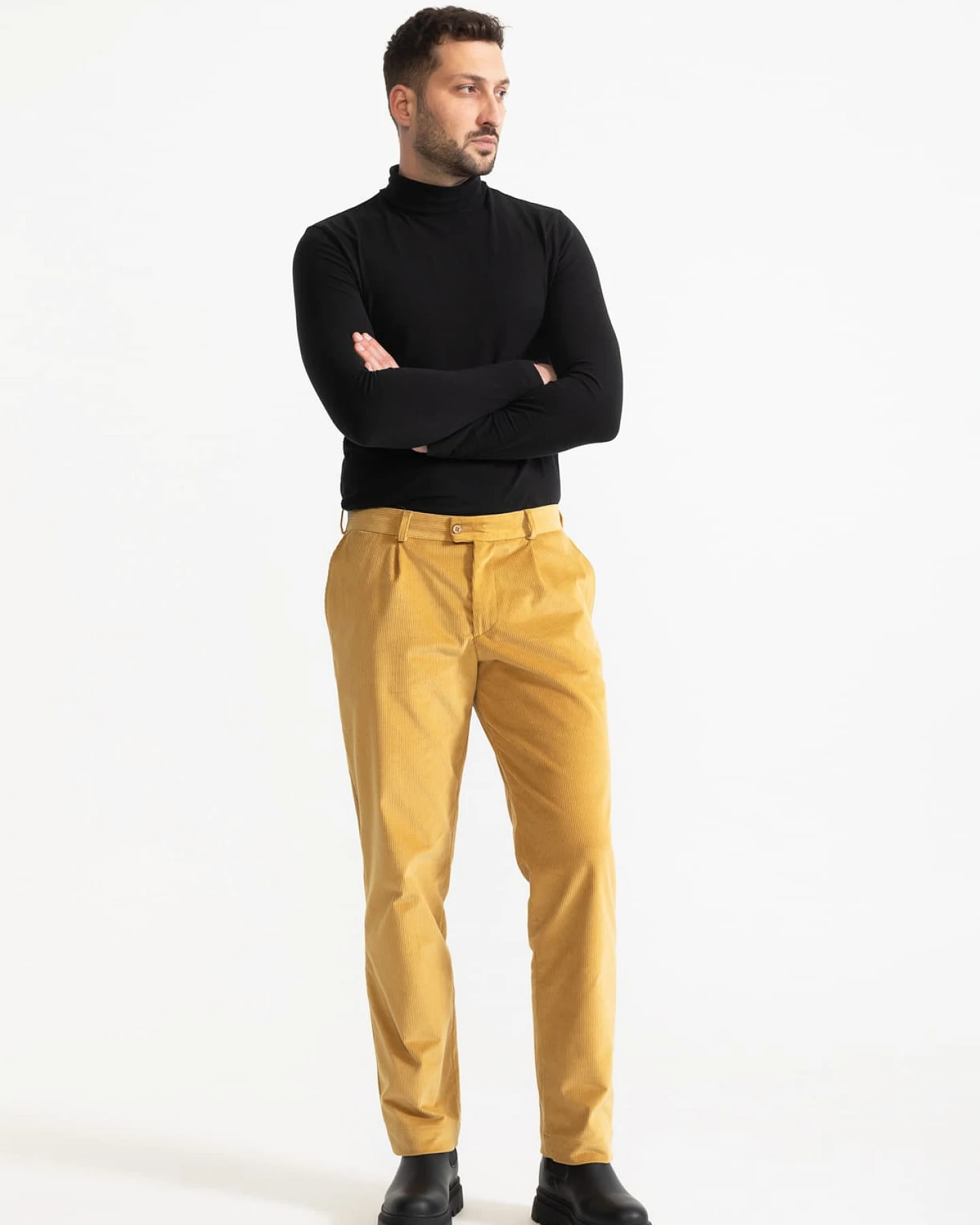 De IONESCU Herren vegan Hose Dacian Corduroy Golden – Ansicht 2